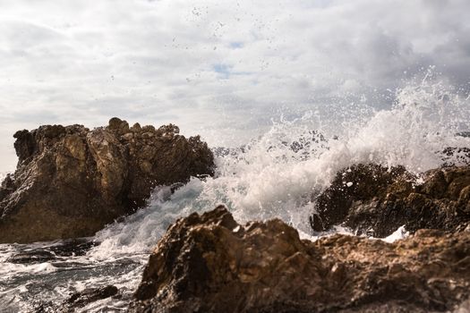 Wave on the coast of Mallorca