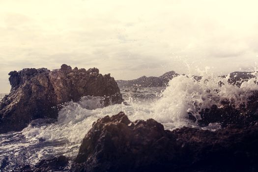 Wave on the coast of Mallorca