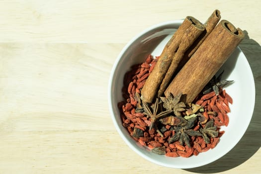 Traditional chinese dried herbs used for cooking