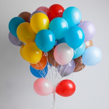 Many Colorful balloons on white background