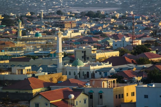 Aerial view to Hargeisa, biggest city of Somaliland, Somalia