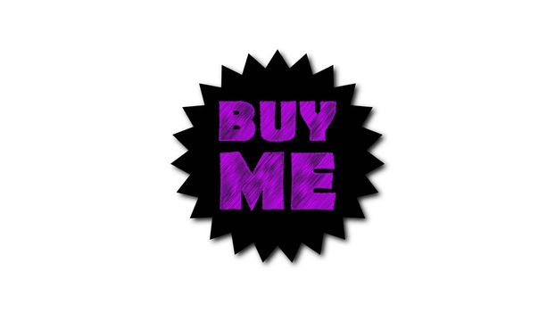 Text 'Buy me' on white background. Scribble effect. 3d rendering