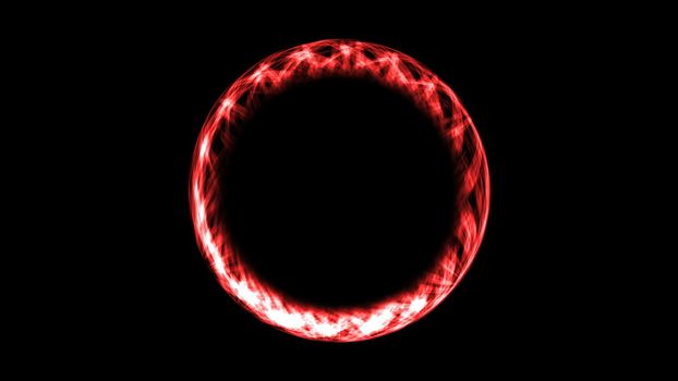 Abstract neon ring. Digital background. 3d rendering