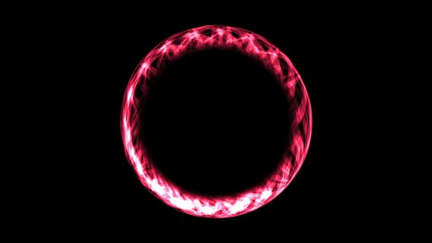 Abstract neon ring. Digital background. 3d rendering