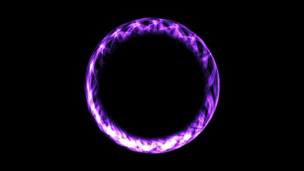 Abstract neon ring. Digital background. 3d rendering