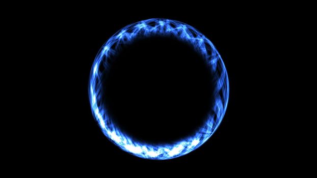 Abstract neon ring. Digital background. 3d rendering