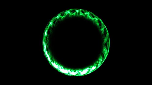 Abstract neon ring. Digital background. 3d rendering