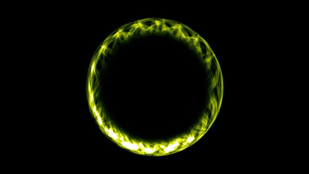 Abstract neon ring. Digital background. 3d rendering