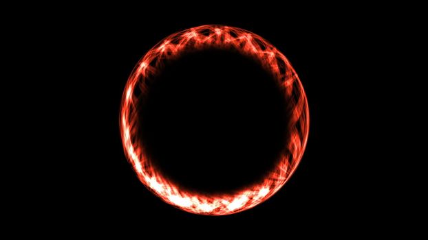 Abstract neon ring. Digital background. 3d rendering