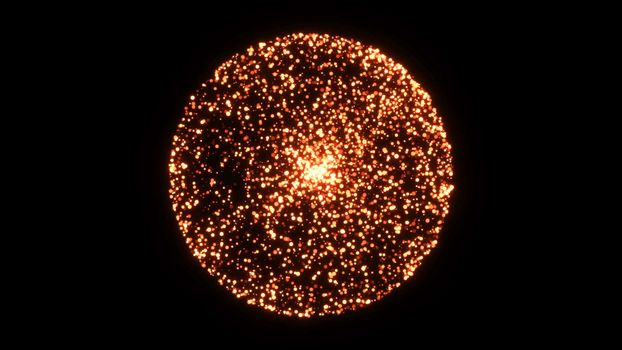 Abstract background with sphere particles. Digital 3d rendering backdrop. 3d rendering