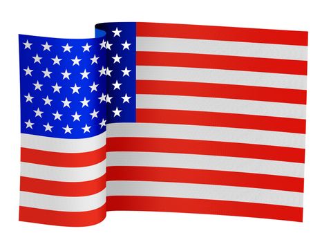 illustration of the USA flag on a white background