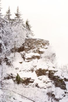 Hindenburgkanzel in the winter with snow, Bavaria