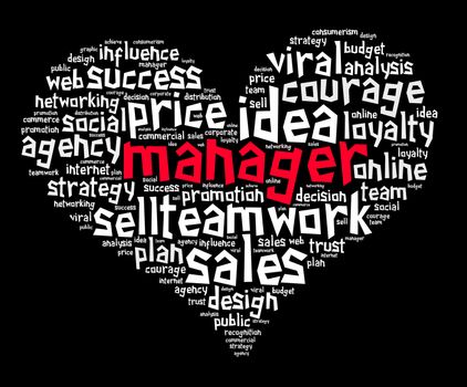 Manager word cloud concept over white background