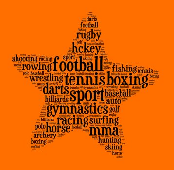 Sport word cloud concept over white background