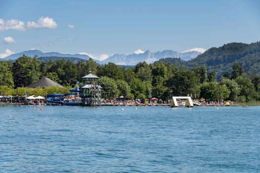 Summer resort Portschach am Worthersee and Lake Worth (Worthersee) in Austria