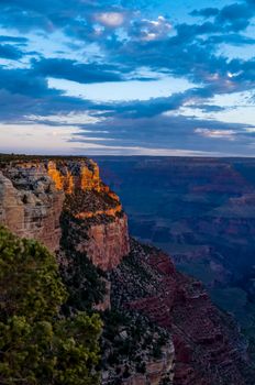 Grand Canyon, Arizona, at sunrise, view from the south rim