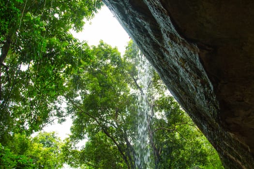 landscape waterfall on the rocks