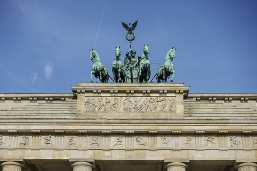 Brandenburg Gate - Brandenburger Tor in Berlin, Germany is one of the most known sites in Berlin and popular tourist attraction