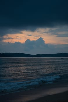 vertical photograph - sunset over the sea in Thailand