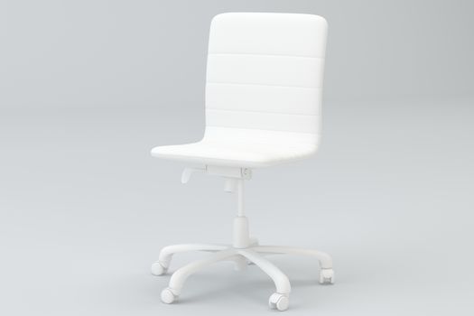 White office chair in studio. 3d rendering