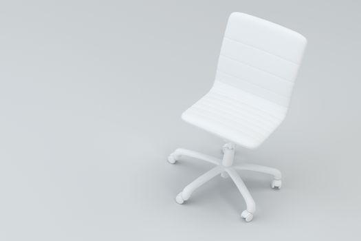 White office chair in studio. 3d rendering