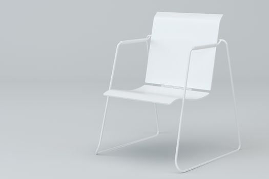White office chair in studio. 3d rendering