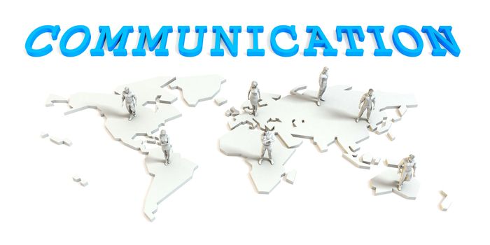 Communication Global Business Abstract with People Standing on Map