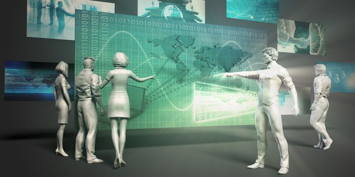 Business Mobility Concept with Virtual Presentation Background