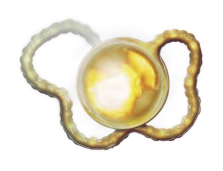 3D illustration of a generic embryonic egg sack and umbilical cord.