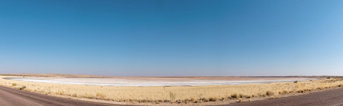 A panorama of Goerapan (Goera salt lake) on the R360-road between Askham and Upington in the Northern Cape Province of South Africa