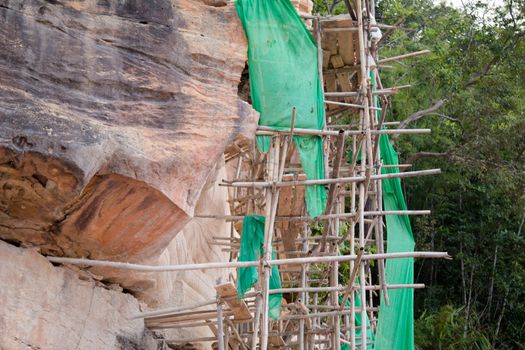 Cement piles and concrete piles Construction site