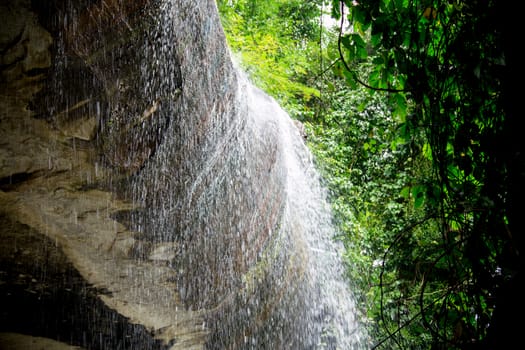 landscape waterfall on the rocks