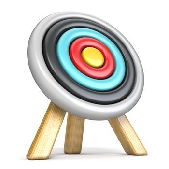 Archery target side view 3D render illustration isolated on white background
