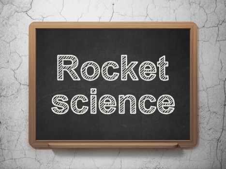 Science concept: text Rocket Science on Black chalkboard on grunge wall background, 3D rendering