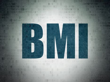 Medicine concept: Painted blue word BMI on Digital Data Paper background