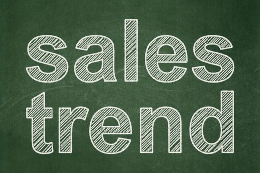 Marketing concept: text Sales Trend on Green chalkboard background