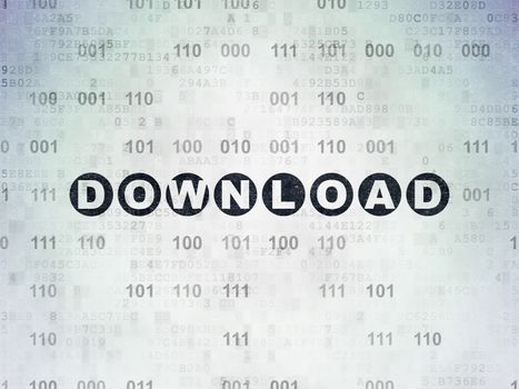 Web design concept: Painted black text Download on Digital Data Paper background with Binary Code