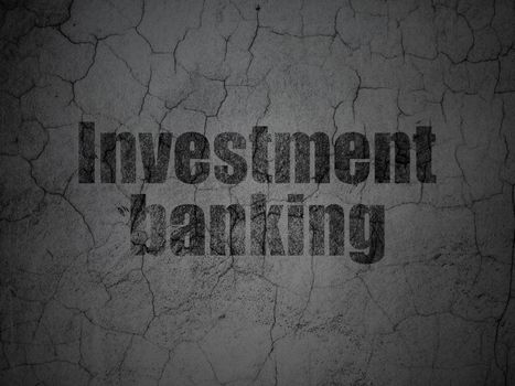 Banking concept: Black Investment Banking on grunge textured concrete wall background