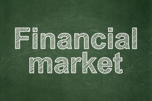 Money concept: text Financial Market on Green chalkboard background
