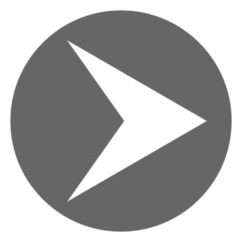 Pointer, arrow in modern flat style. Arrow button isolated on white background. Symbol for web design, site, app, UI.