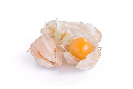 cape gooseberry (delicious physalis) fruit in close-up isolated on white background