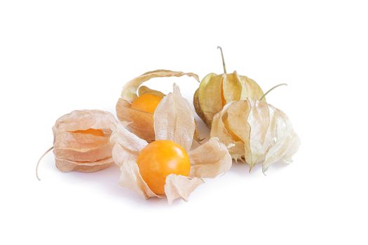 cape gooseberry (delicious physalis) fruit in close-up isolated on white background