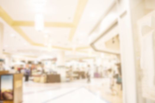 Abstract blur many people shopping in department store, Shopping mall defocused photo for banner template or backdrop, urban lifestyle concept