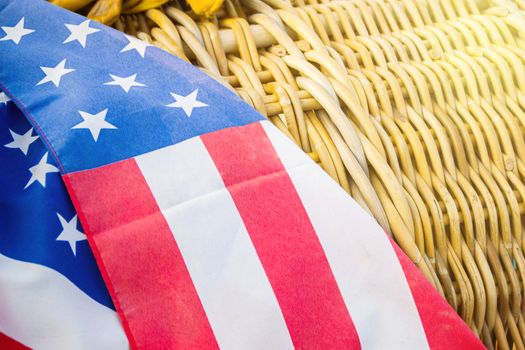 image of composite USA National Flag on the Basket