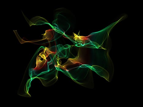 Dark abstract background with a glowing abstract waves, abstract background