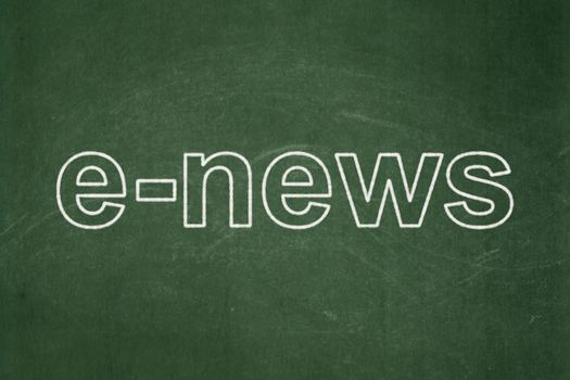 News concept: text E-news on Green chalkboard background
