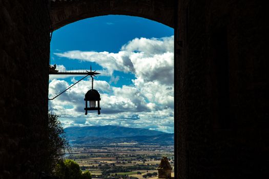 view of the wonderful countryside of Assisi from its streets