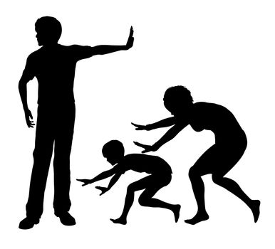 Concept sign of humiliation and mental cruelty within the family as part of domestic violence
