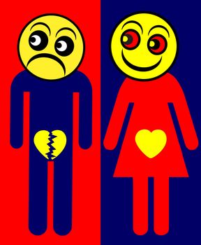 Humorous concept sign of husband or partner having reduced libido abd feeling ashamed