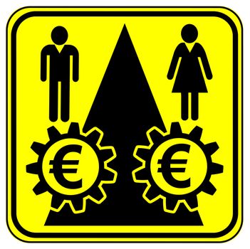 Concept sign for equal pay for equal work especially for women

